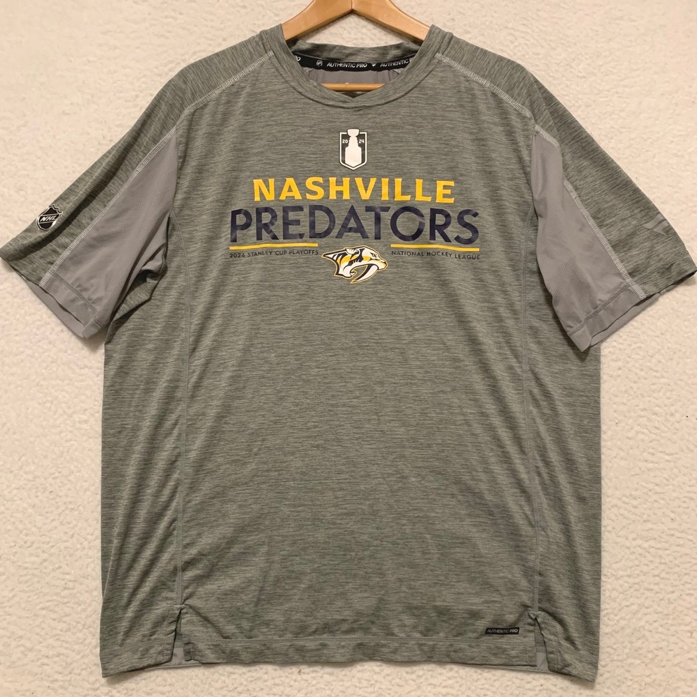 Fanatics Nashville Predators Authentic Pro Tee Mens L 2024 Stanley Cup Playoffs